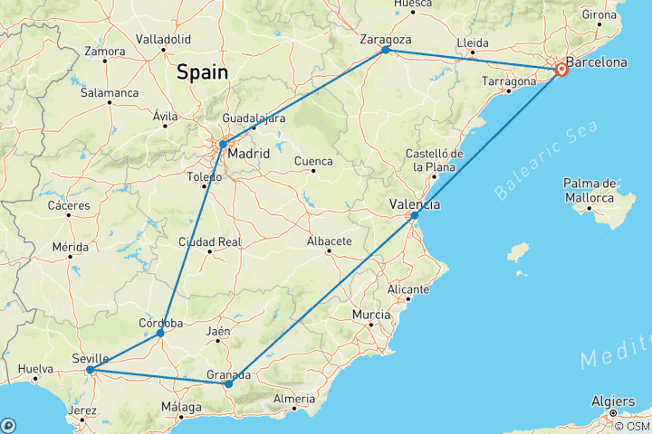 Map of Andalucia & Valencia