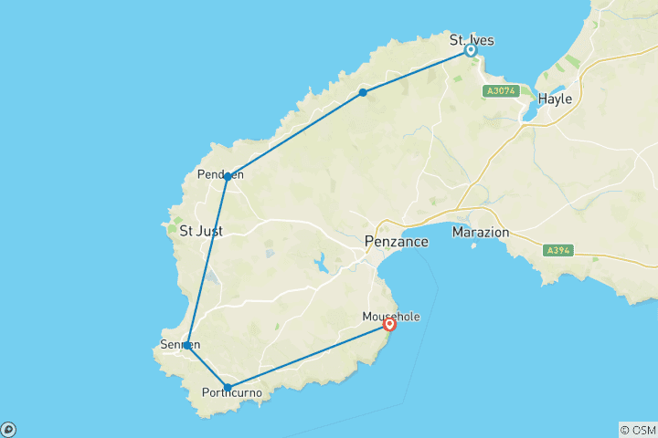 Map of Walking The Western Tip of Cornwall