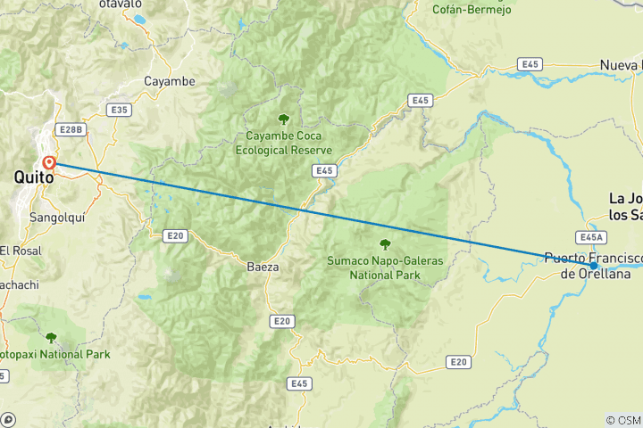 Map of Yasuni Amazon Expedition 5D/4N