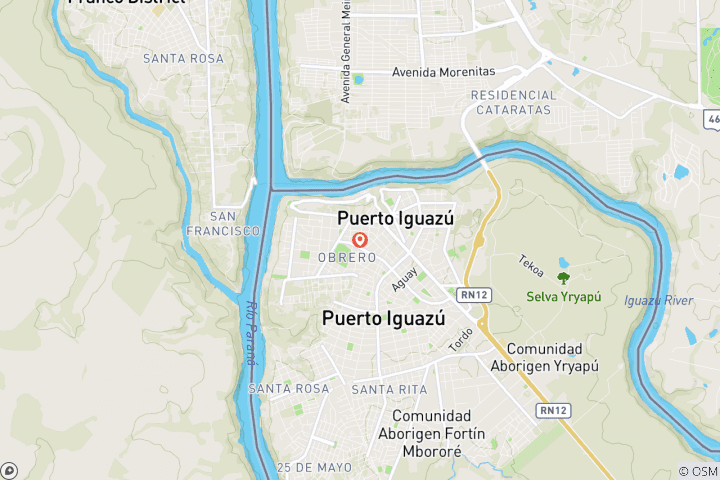 Map of Iguazu Falls Adventure 3D/2N (Puerto to Puerto)