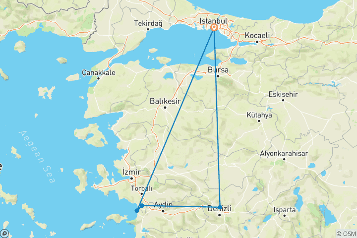 Carte du circuit Bijoux de Turquie - 6 jours