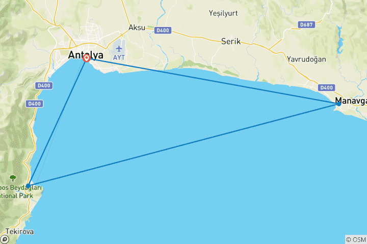 Map of Antalya City Break-4 Days