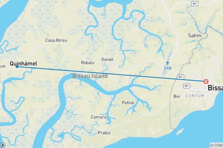 Carte du circuit Un aperçu de l'Afrique de l'Ouest - Guinée Bissau