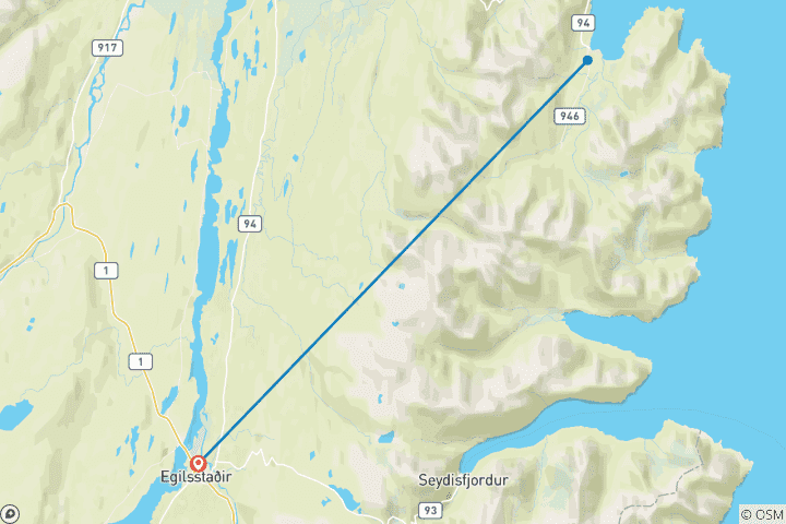 Map of Trekking Eastern Iceland