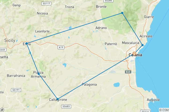 Map of Gravel E-bike Tour in the Heart of Sicily