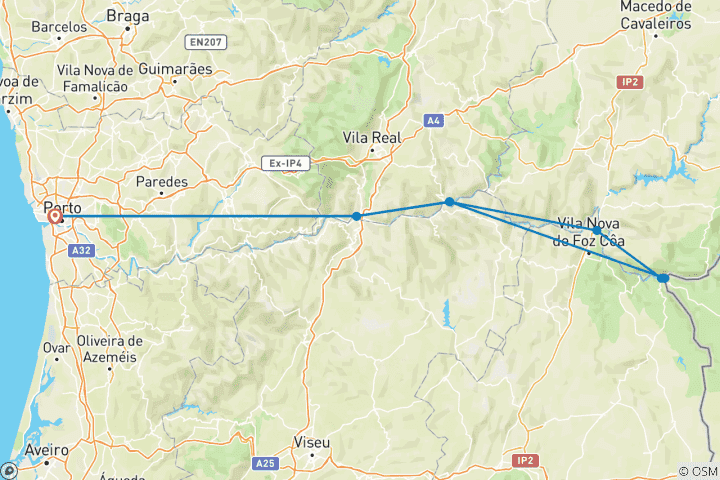 Carte du circuit Expérience Douro 2025