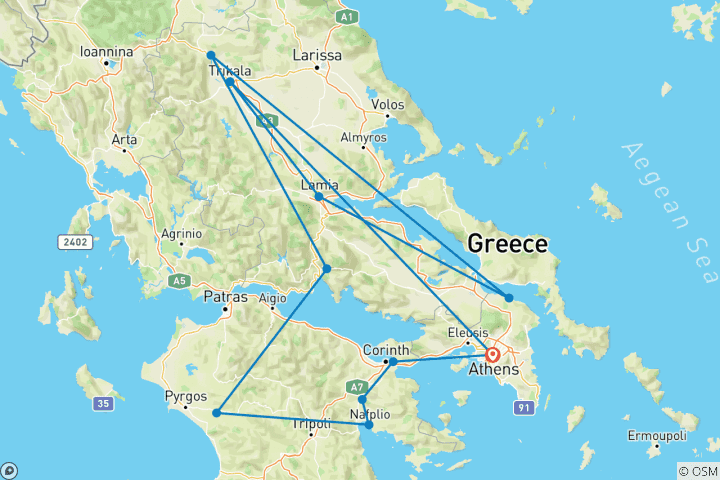 Carte du circuit Circuit charmant en Grèce - 7 jours