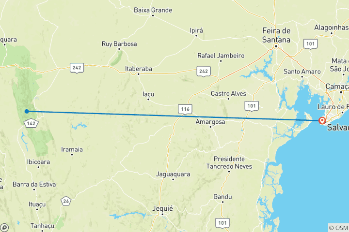 Carte du circuit Forfait Chapada Diamantina