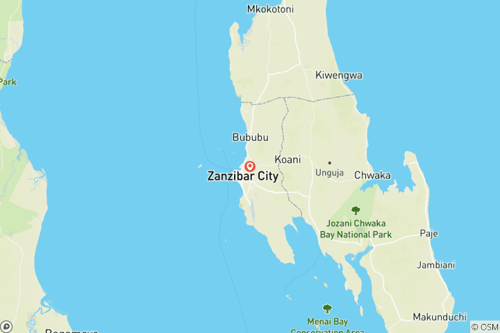 Mapa de Safari asequible de 3 días por Tanzania desde Zanzíbar