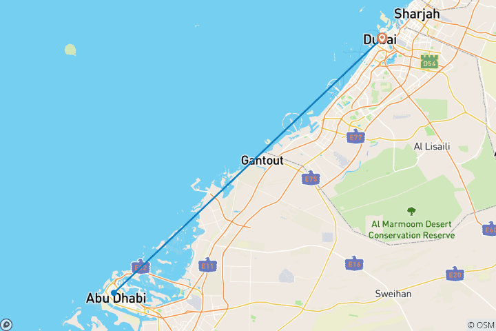 Karte von Wunderbares Dubai - 5 Tage