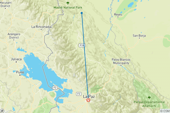 Map of Madidi Amazon Rainforest Air-Expedition 3D/2N