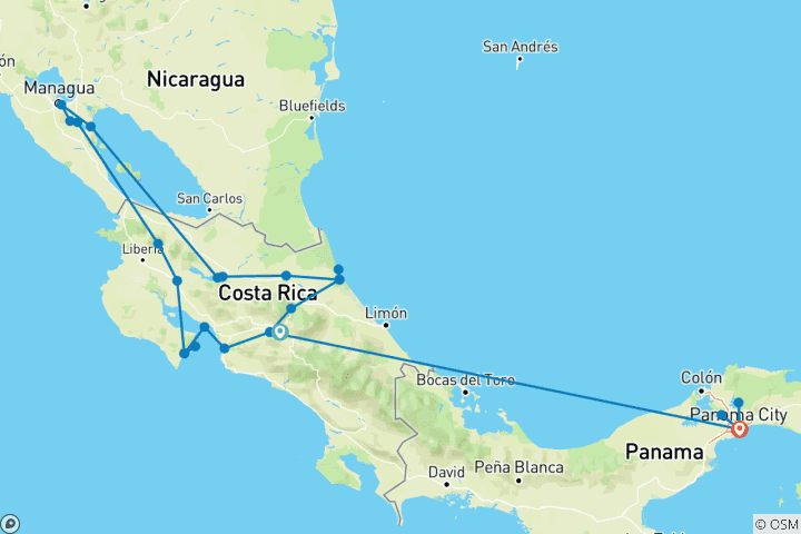 Carte du circuit Miraflores - Circuit découverte de 18 jours