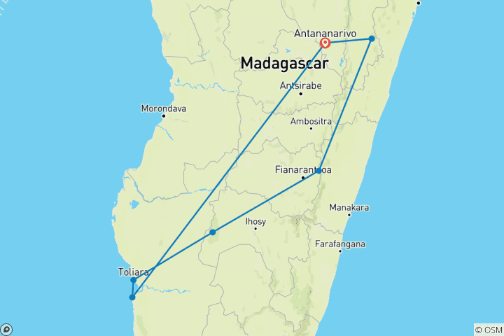 Kaart van Isalo - 17 dagen avontuurlijke reis