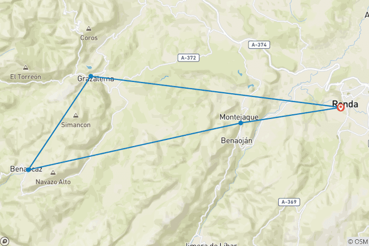 Carte du circuit Andalousie - Sierra de Grazalema (8 jours)