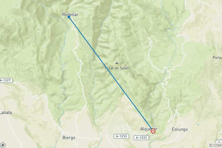 Carte du circuit Nord de l'Espagne - Aragon Sierra de Guara (8 jours)