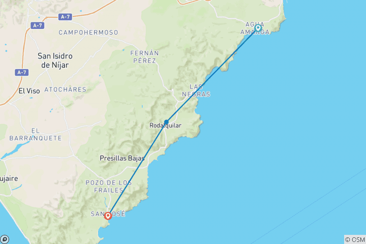 Carte du circuit Andalousie - le parc naturel de Cabo de Gata (8 jours)