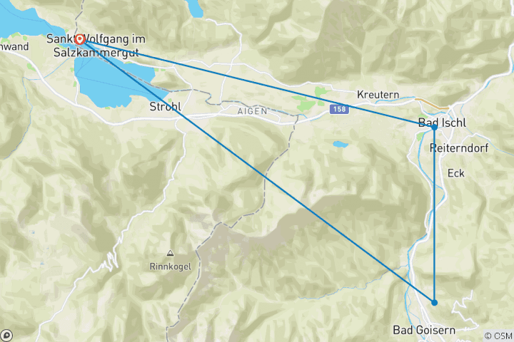 Carte du circuit Randonnée de charme dans le Salzkammergut- 5 jours (5 jours)