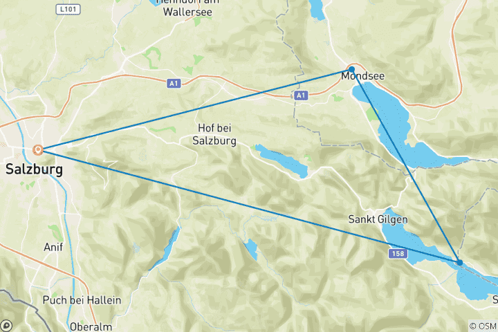 Map of Ten Lakes Tour 5 Days Lakes of the Salzkammergut 5 Days