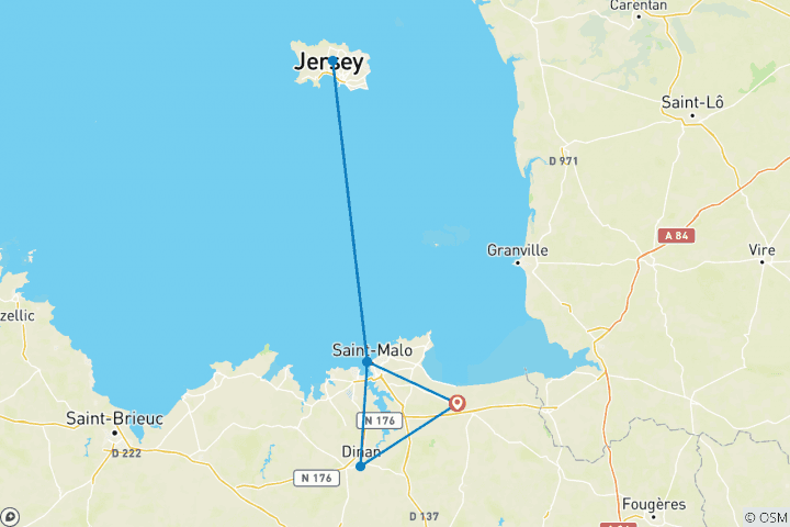 Karte von Frankreich - Die Emerald Küste (8 Tage)