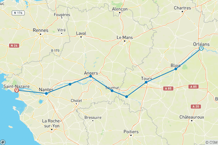 Carte du circuit France - La Loire à Vélo - 10 jours (10 jours)