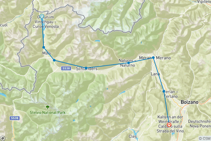 Kaart van Reschensee - Kalterer See 9 dagen (9 dagen)