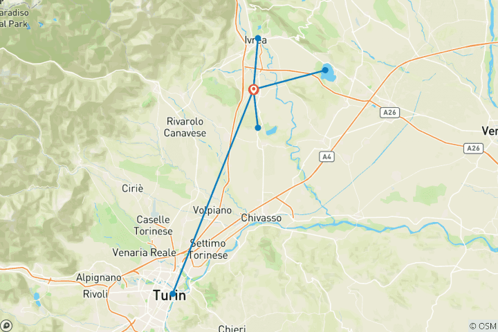 Karte von Sternfahrt Piemont - Italiens Geheimtipp (7 Tage)