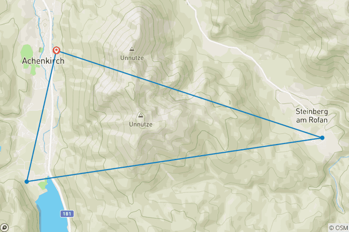 Karte von Schneeschuhwandern am Achensee zwischen Rofan und Karwendel (7 Tage)