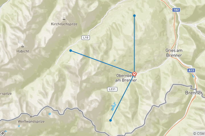 Karte von Leichte Skitouren für Genießer im Obernbergtal (6 Tage)