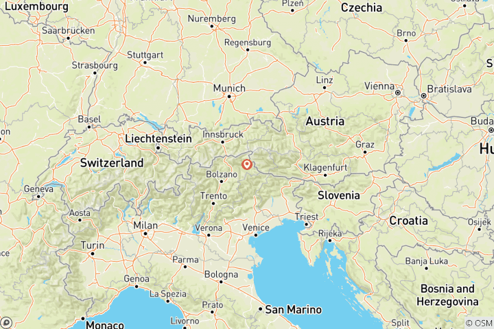Carte du circuit Cours de ski de fond dans la vallée d'Antholz (8 jours)