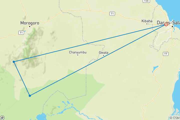 Map of Discover The World-Class & Extraordinary 1-Day Safari Adventure to Mikumi by Train (SGR) from Dar es Salaam
