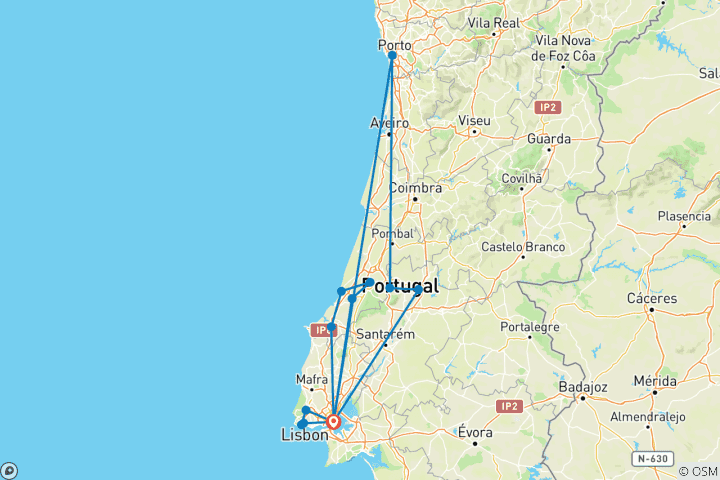 Carte du circuit Le charme du Portugal