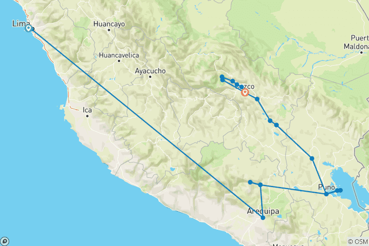 Kaart van Klassiek Peru, Italiaans sprekende gids