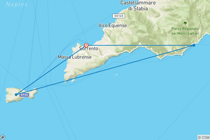 Carte du circuit Mini-croisière privée autour du golfe de Naples, 3 jours (classe 50) (sur demande)