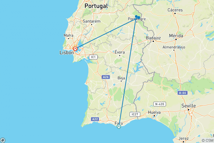 Map of The walk of the historical Alentejo (7 days)
