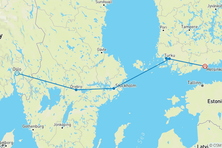Map of Scandinavian Capitals & Nordic Charm