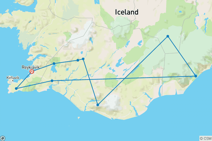 Map of The Northern Lights of Hidden Iceland - 6 days