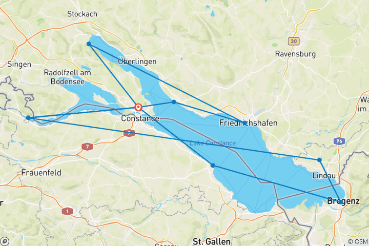 Map of Lake Constance Cycle Route