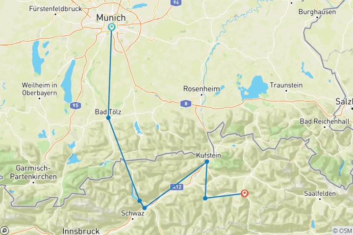 Map of Munich - Kitzbühel