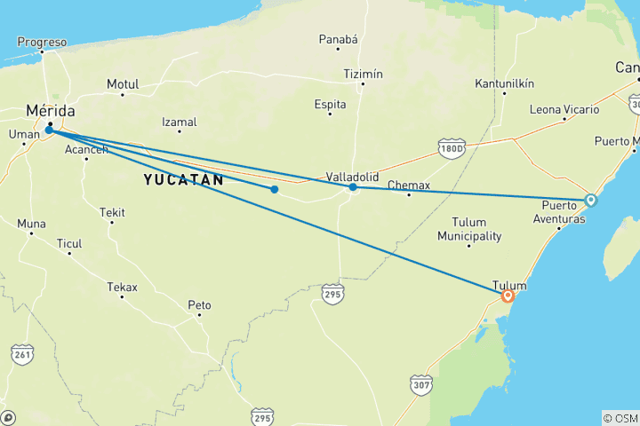 Mapa de Lo mejor de México en Yucatán