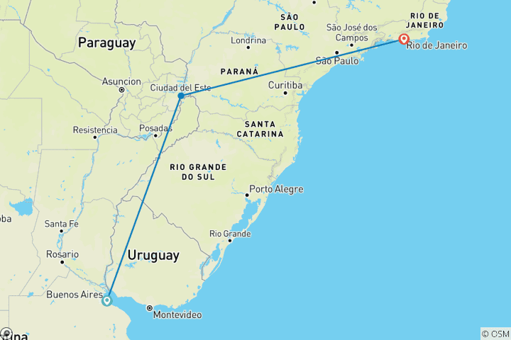 Map of Premium Argentina & Brazil