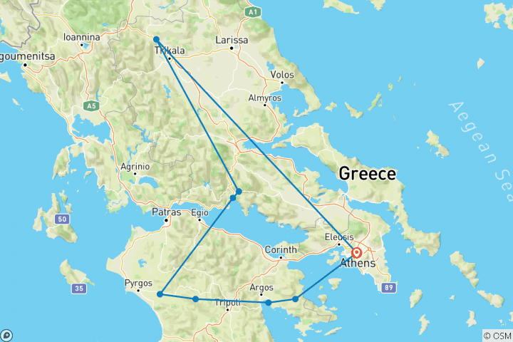 Map of Premium Greece (including Kalabaka)