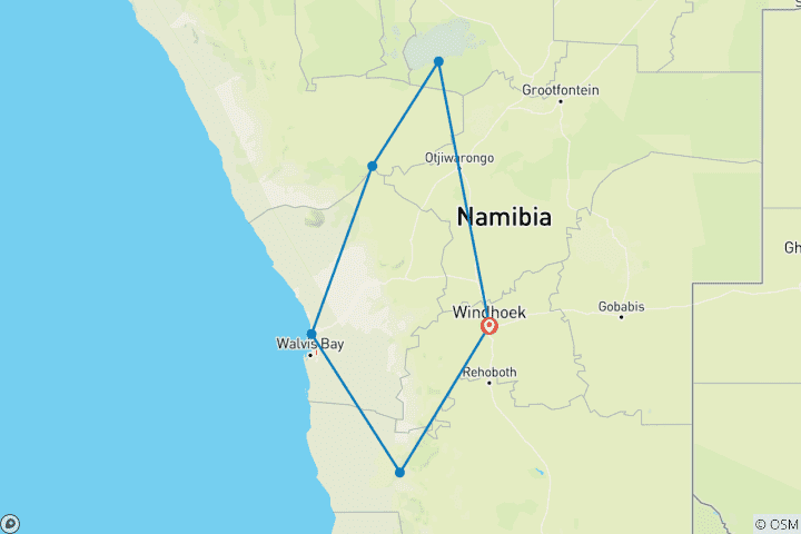 Map of Premium Namibia