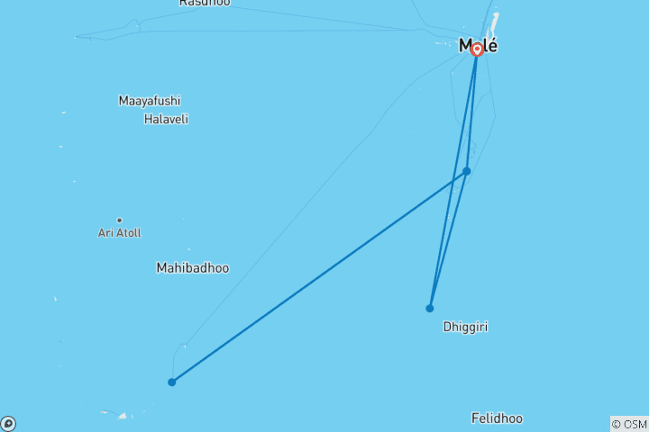 Map of Deluxe bestseller of Maldives with snorkelling