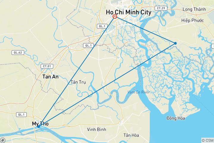 Carte du circuit Le Meilleur du Sud du Vietnam