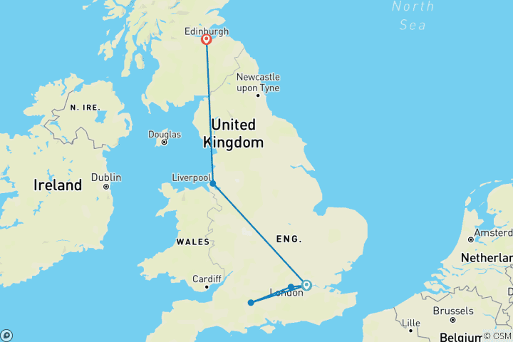 Carte du circuit The England - Scotland Tour