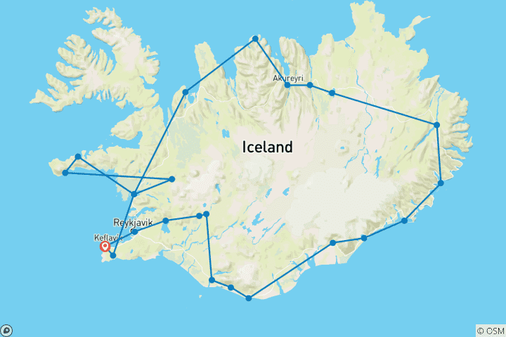 Carte du circuit Auto-tour - Ultimate Iceland Ring Road Tour - 3 jours