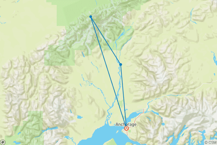 Carte du circuit Trek dans le parc national de Denali