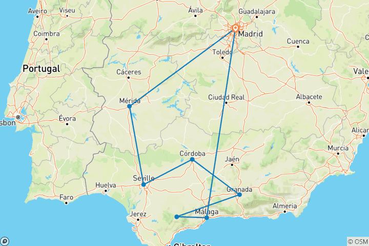 Map of Colors of Charming Spain - 9 Days
