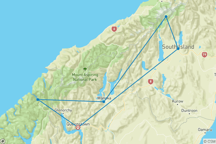 Map of NZ Adventure South