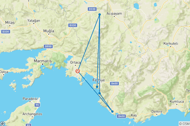 Karte von Faszination Lykischer Weg West (8 Tage)
